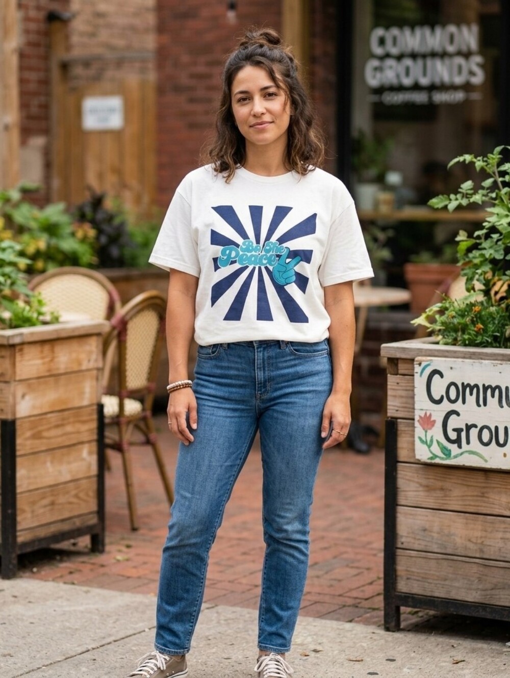 "Be The Peace" Graphic T Shirt Unisex XL